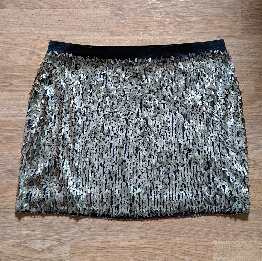 Express Gold Sequin Miniskirt size S